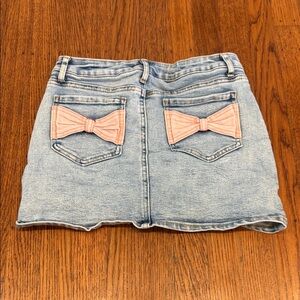 Tractr Tween Bow Pocket Denim Skirt Skort (with built in shorts) - Girls size 14
